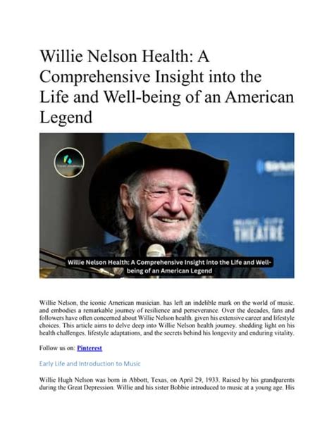 Is Willie Nelson Healthy: Exploring the Legend's Lifestyle and Longevity